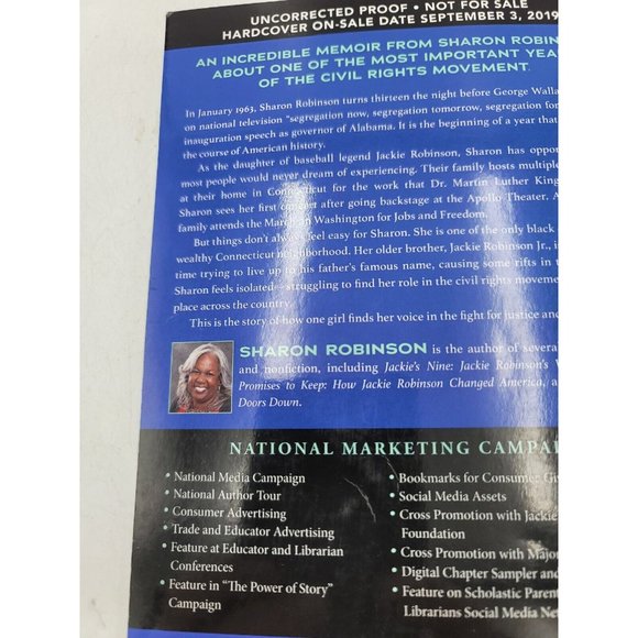 Book Child of the Dream Sharon Robinson Memoir 1963 MLK Inspired Uncorrected A1 - Picture 9 of 10